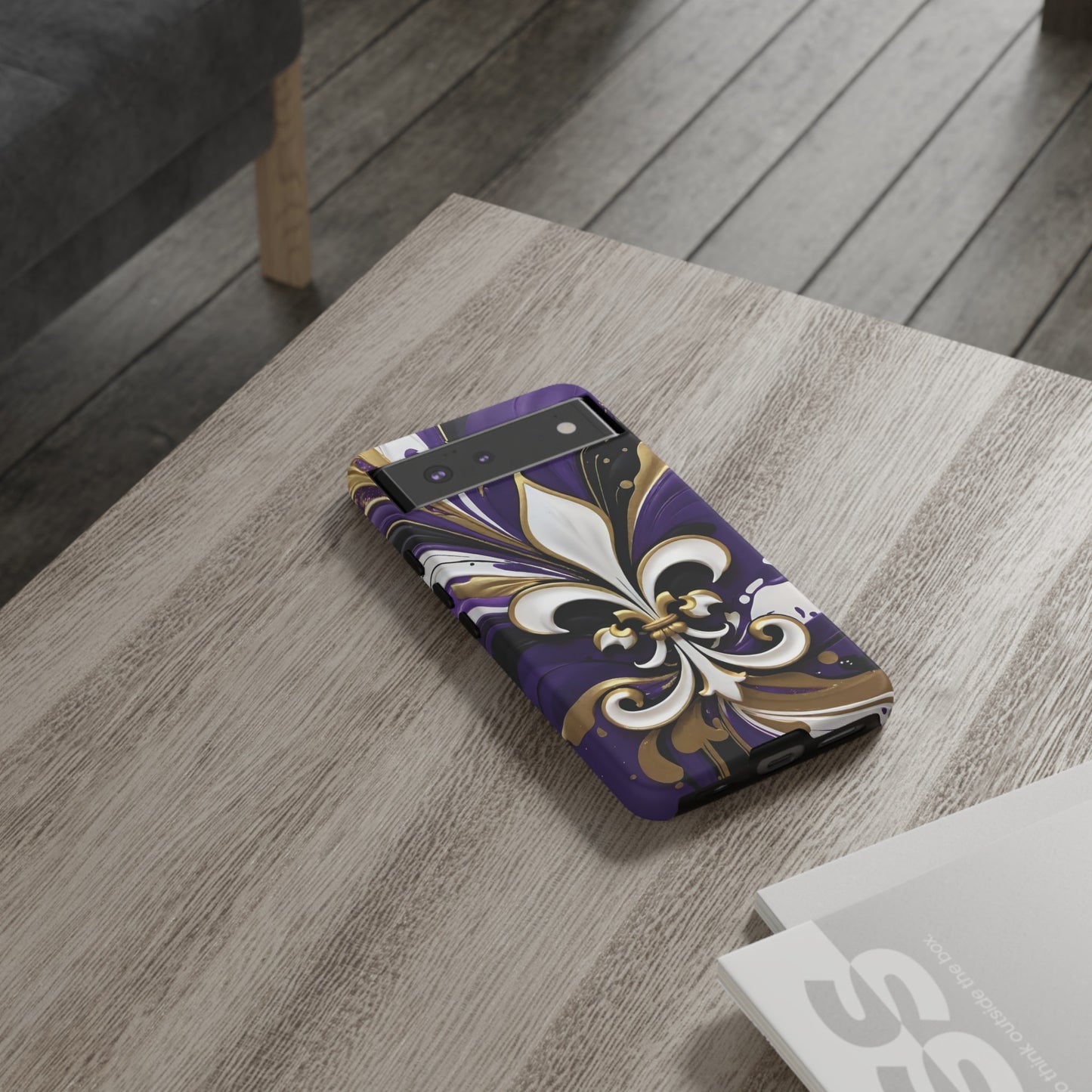 Purple and Gold Fleur-de-Lis 03