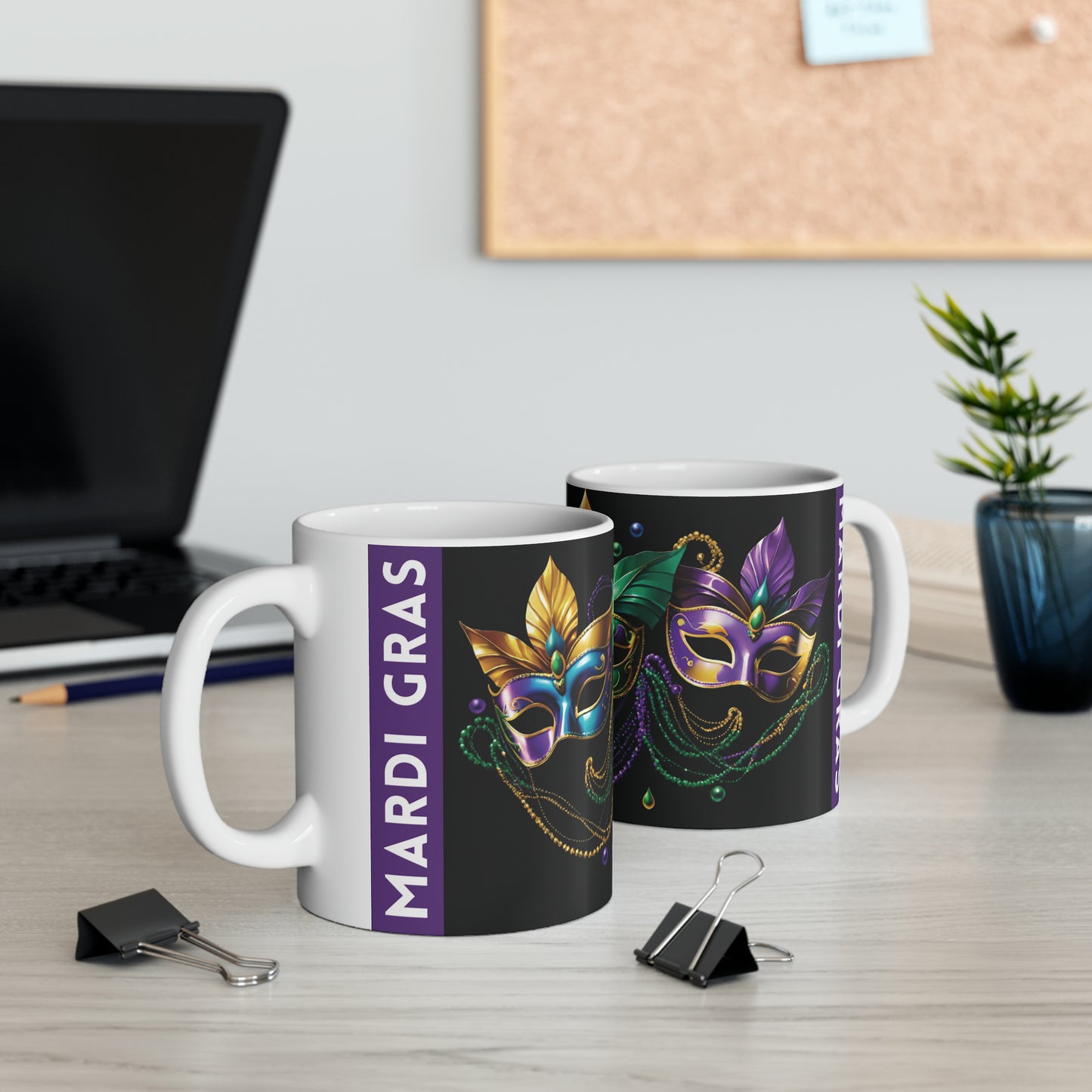 Mardi Gras Mask Mug 01, 11oz - ShadowCrafts Studio