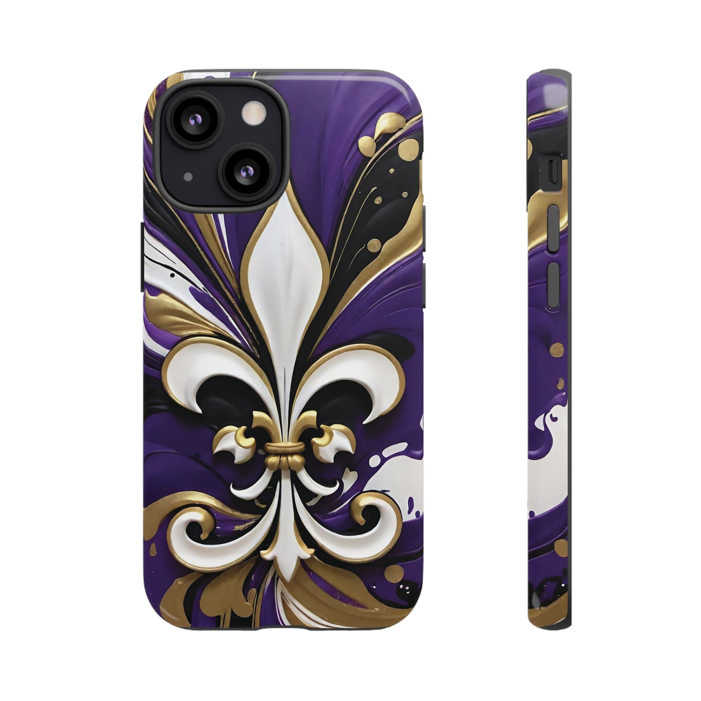 Purple and Gold Fleur-de-Lis 03
