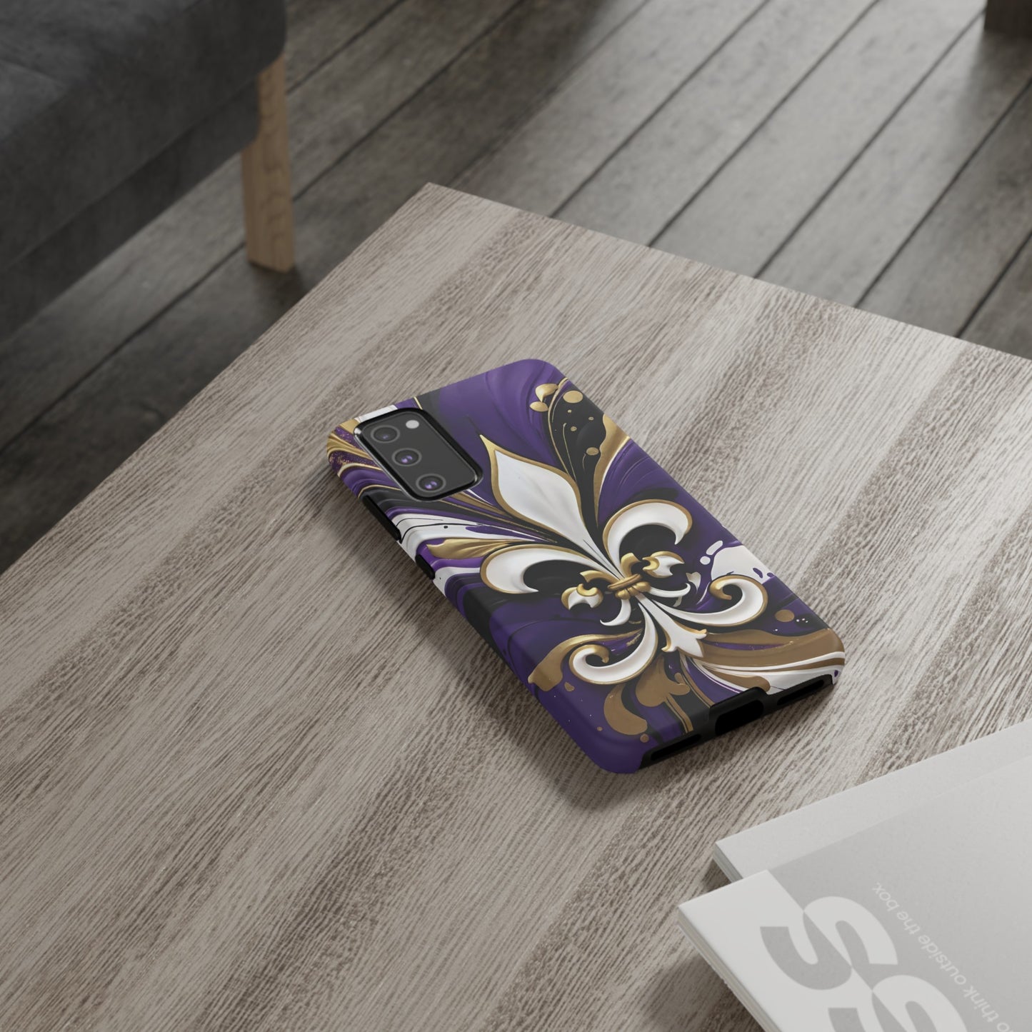 Purple and Gold Fleur-de-Lis 03