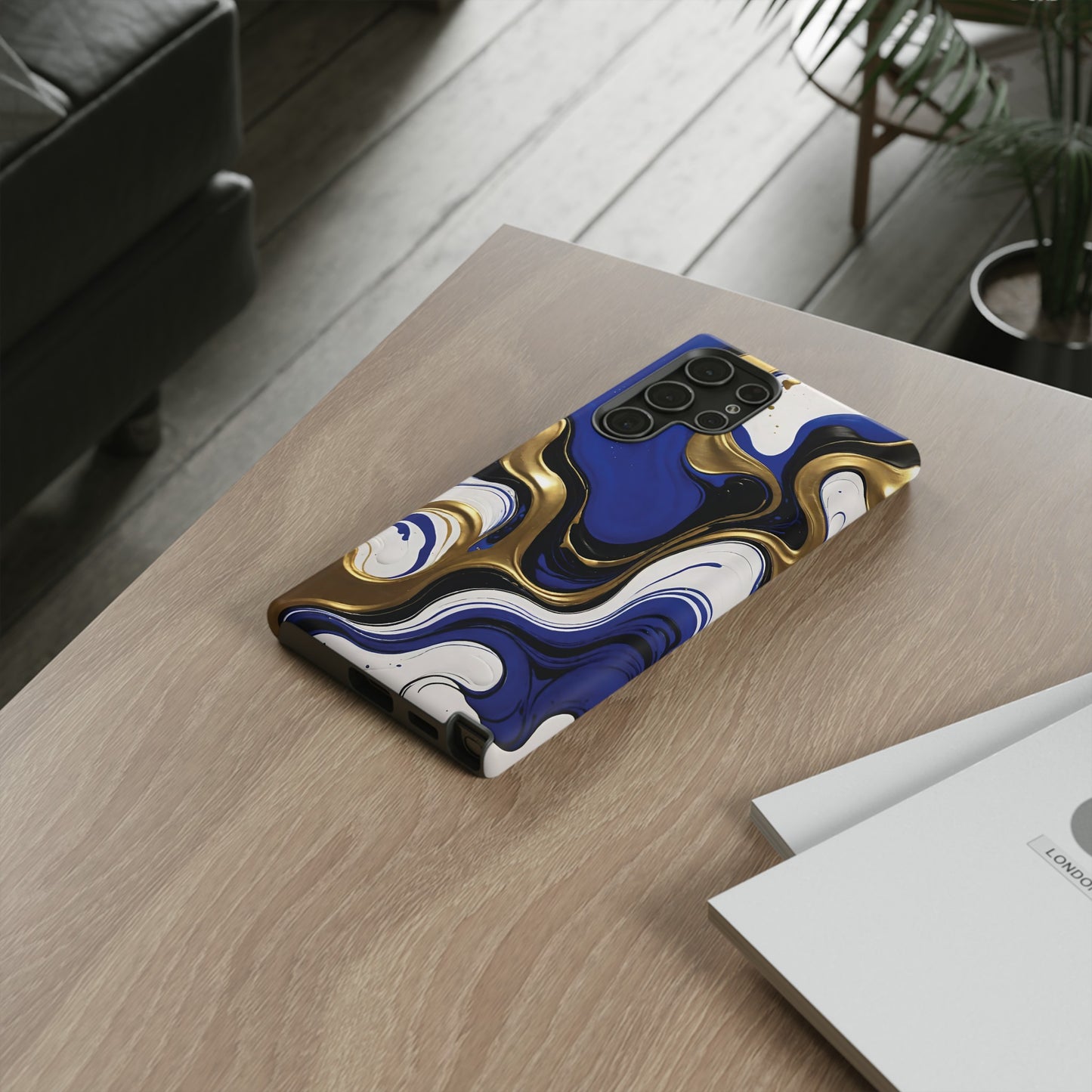 Blue and Gold Swirl 03