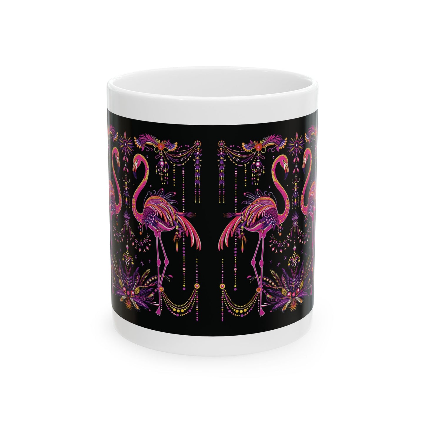 Laissez Les Bon Temps Rouler Mardi Gras Flamingo Mug, 11oz