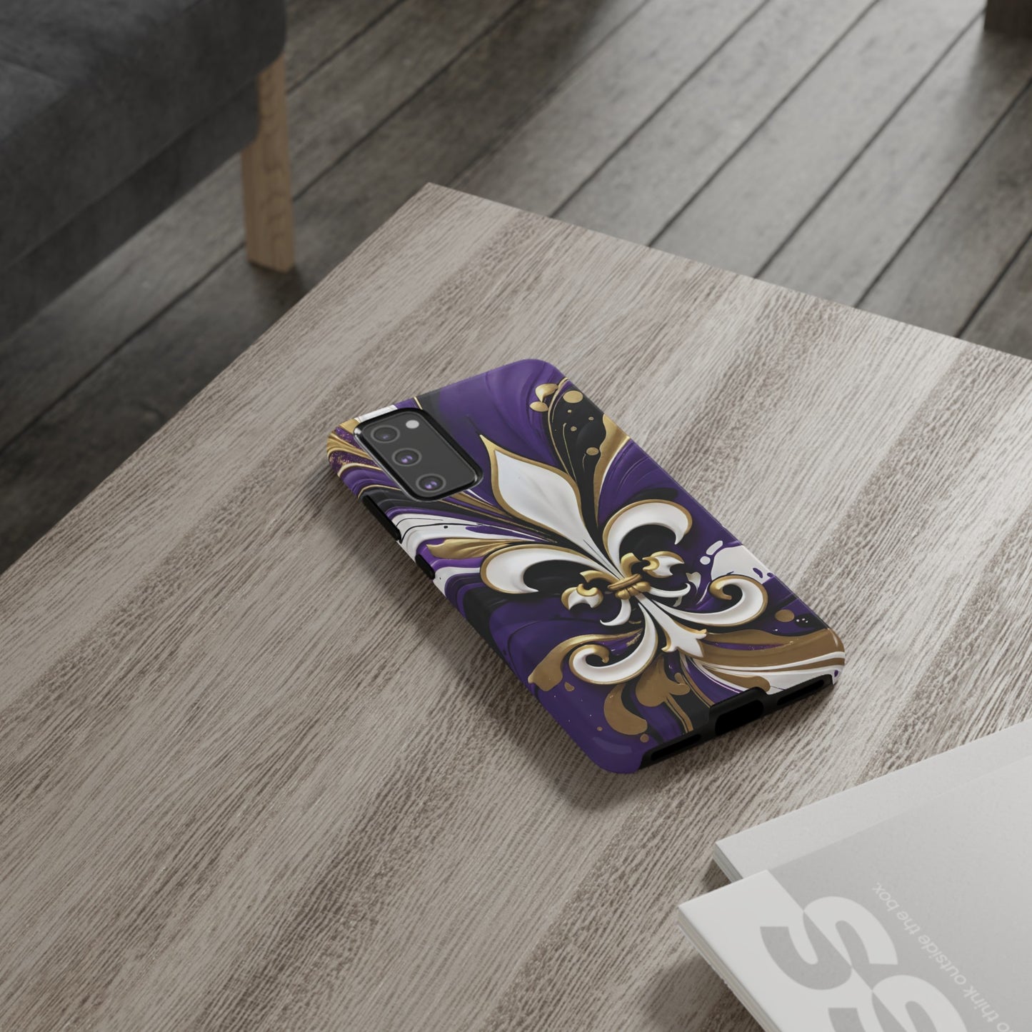 Purple and Gold Fleur-de-Lis 03