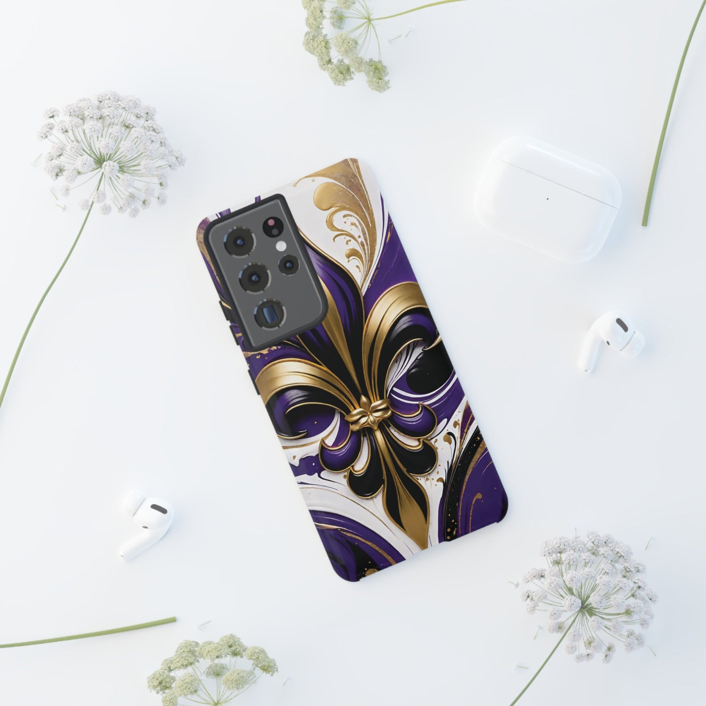 Purple and Gold Fleur-de-Lis 02