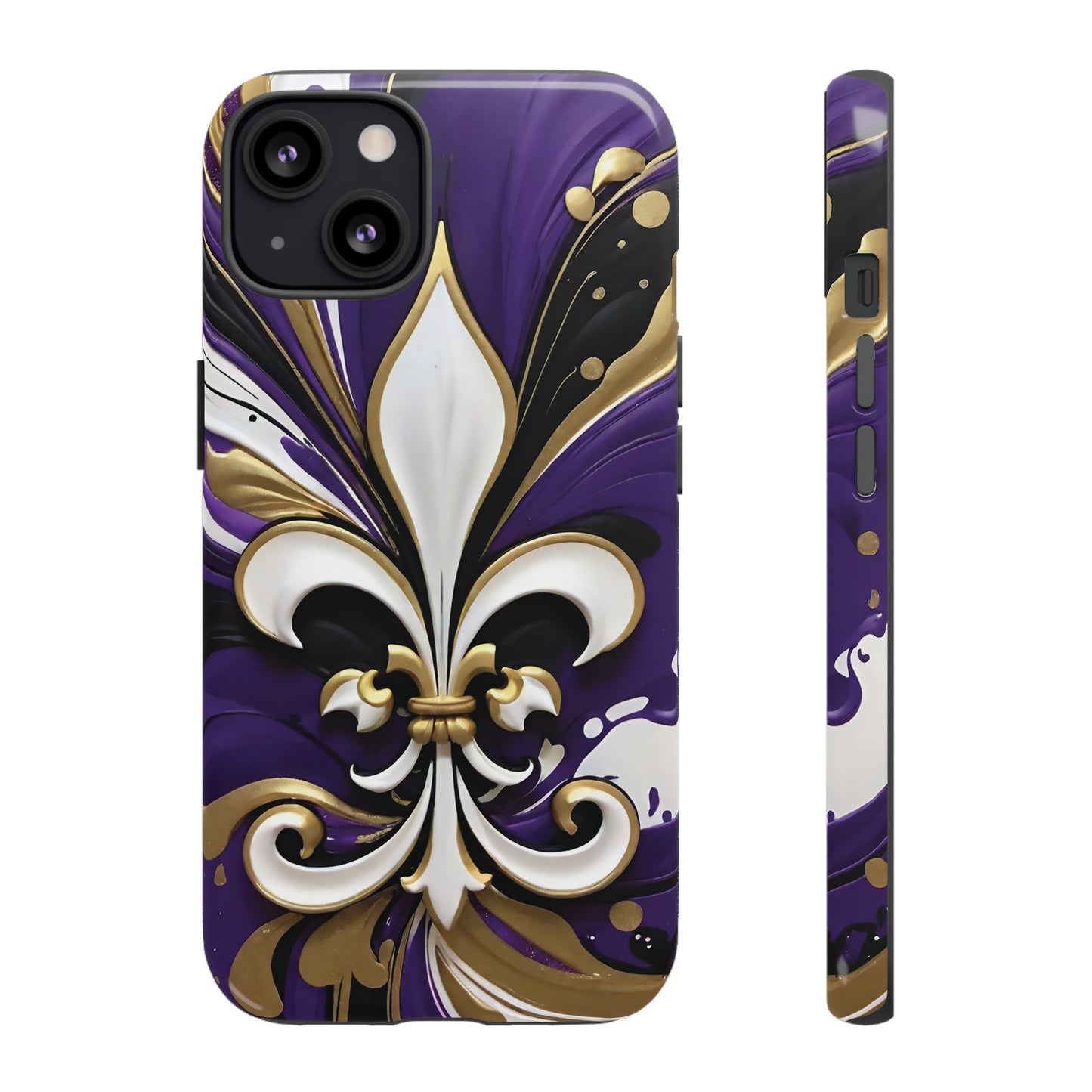 Purple and Gold Fleur-de-Lis 03