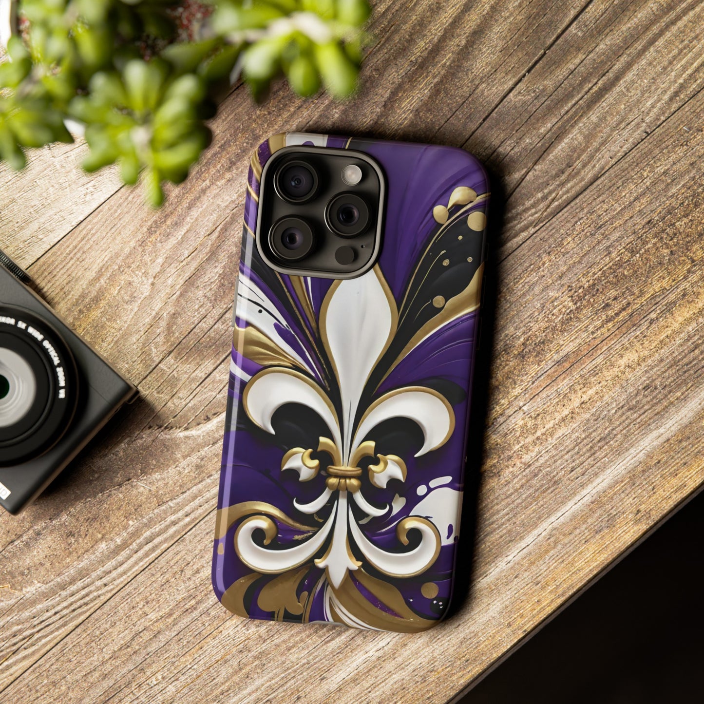 Purple and Gold Fleur-de-Lis 03