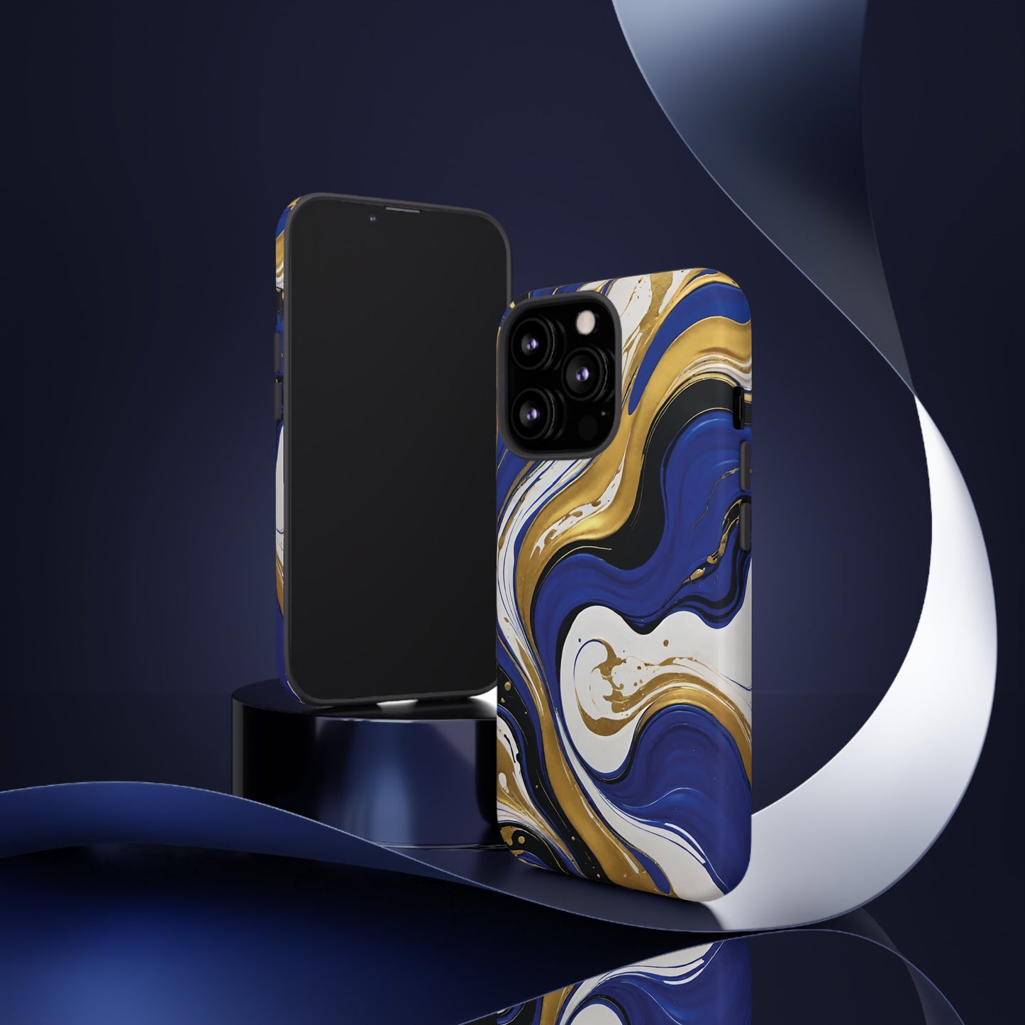 Blue and Gold Swirl 02