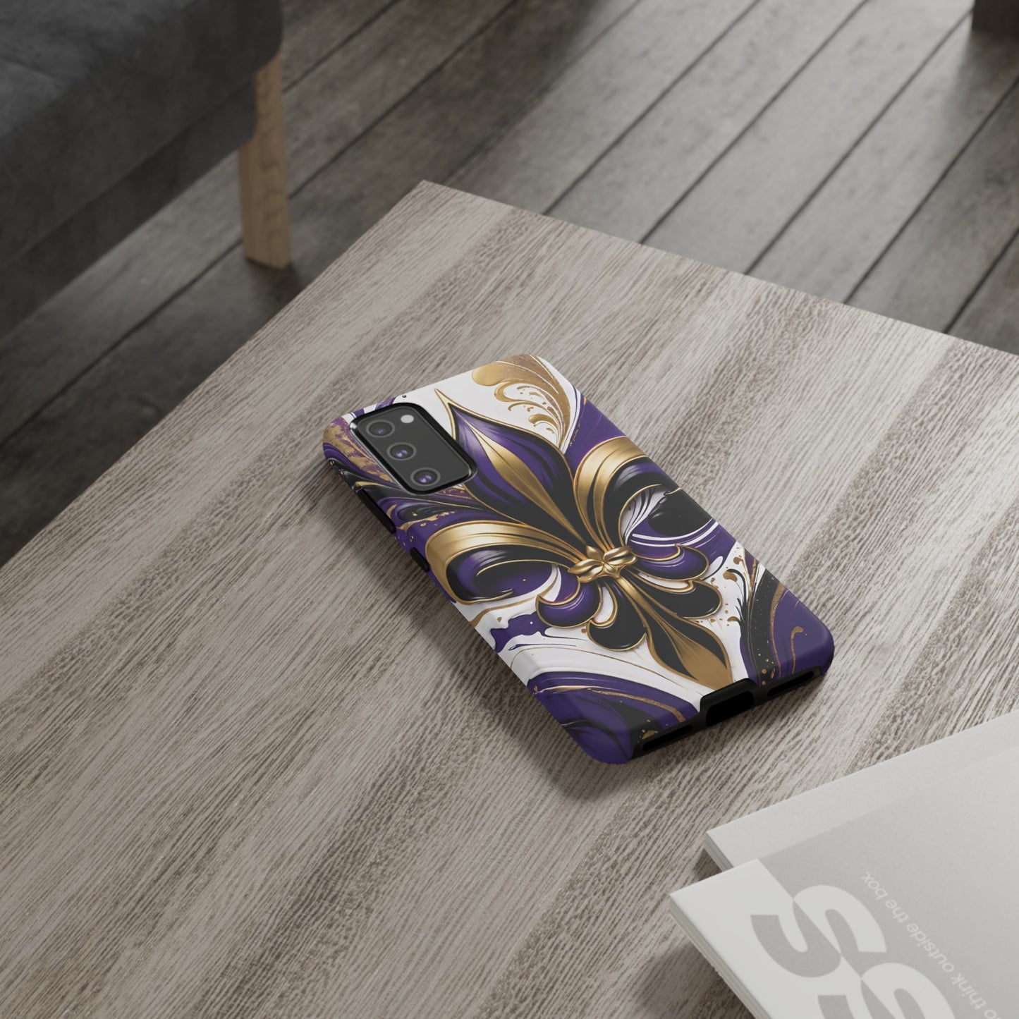 Purple and Gold Fleur-de-Lis 02