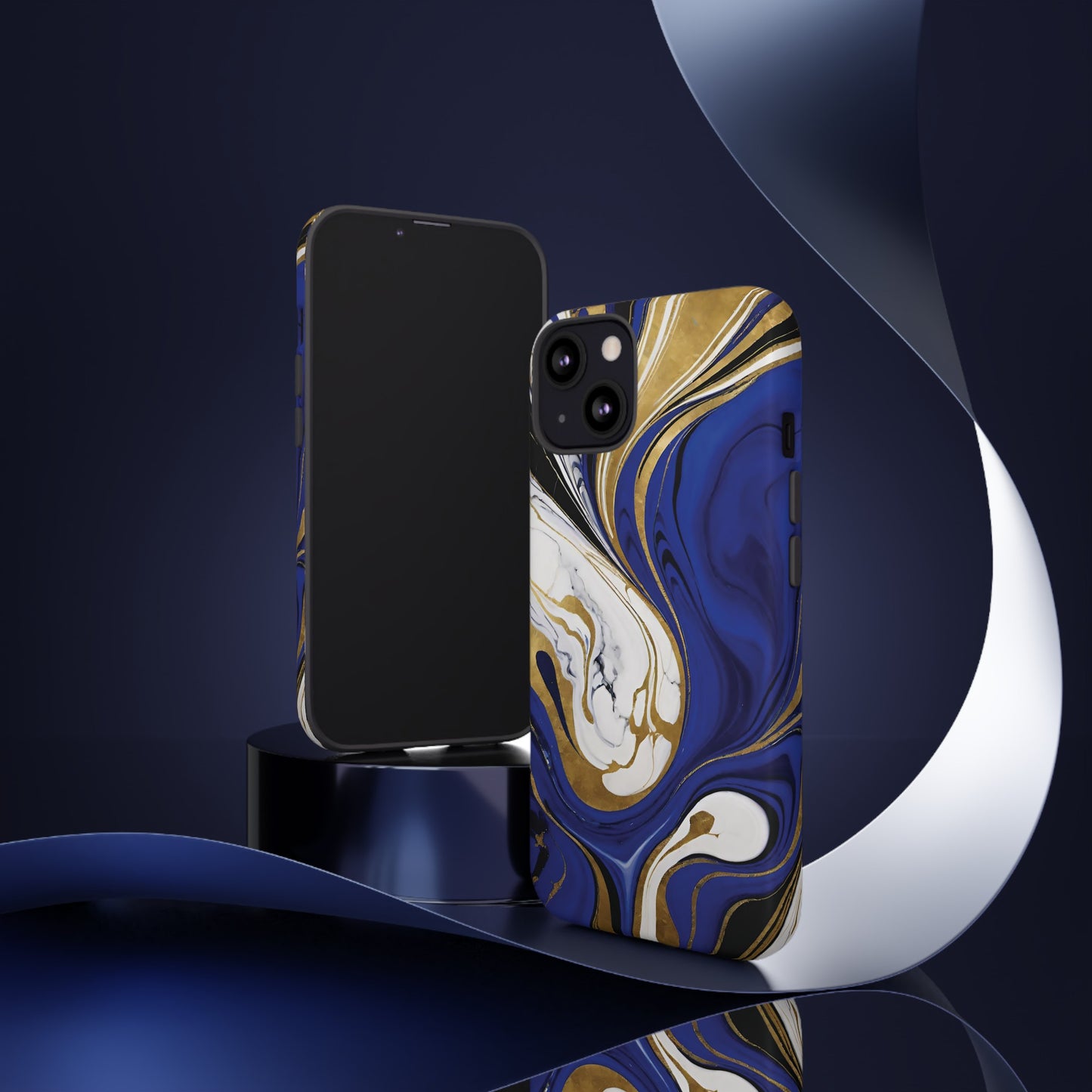 Blue and Gold Swirl 01