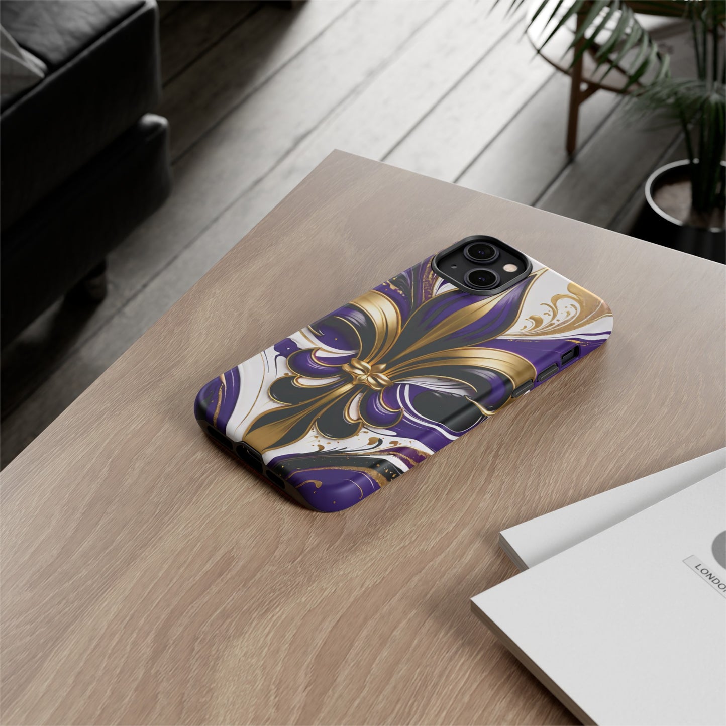 Purple and Gold Fleur-de-Lis 02