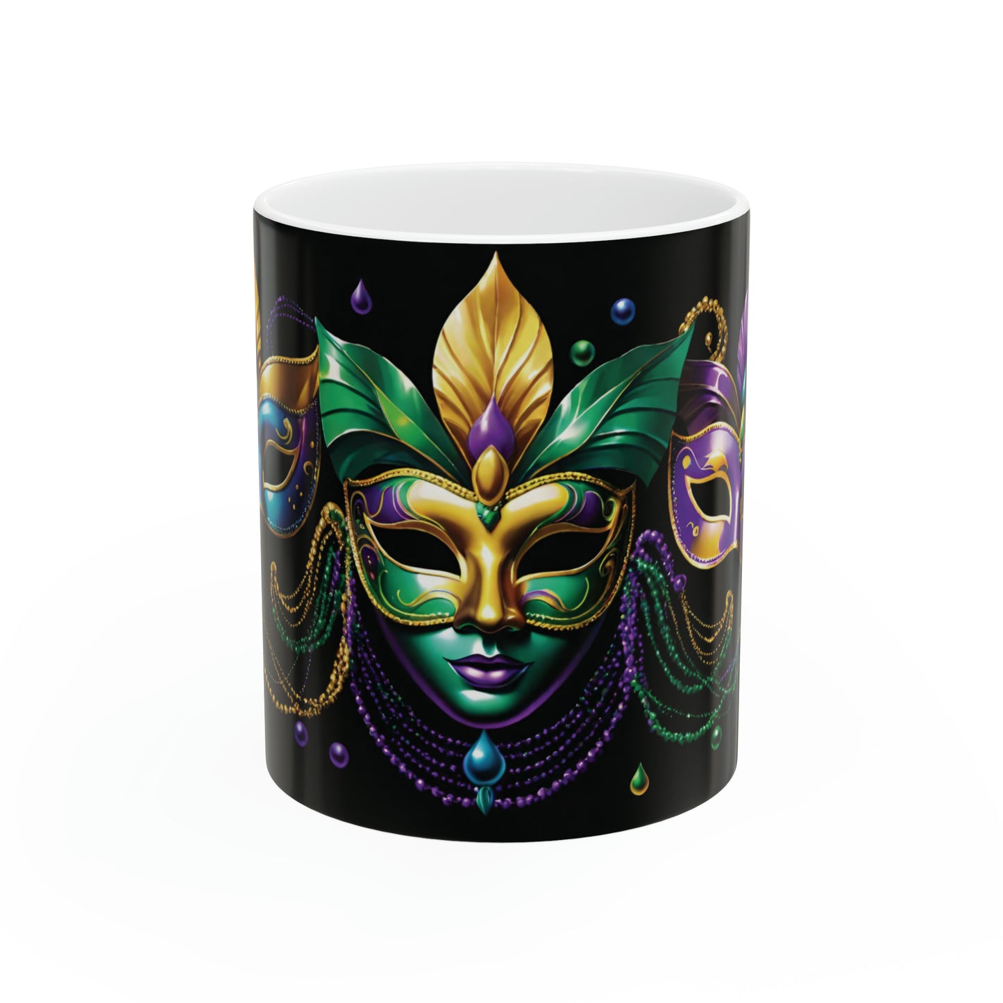 Mardi Gras Mask Mug 01, 11oz - ShadowCrafts Studio