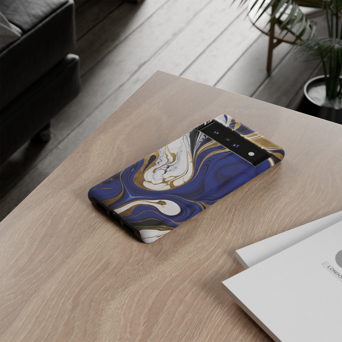 Blue and Gold Swirl 01