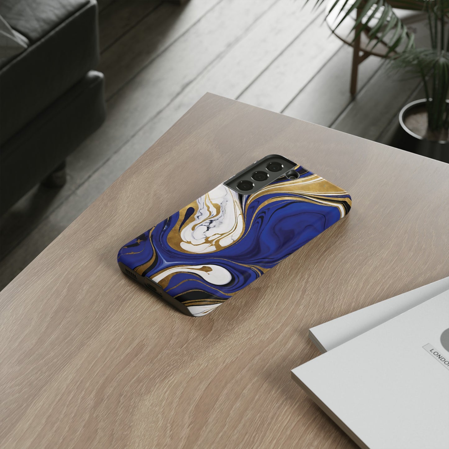 Blue and Gold Swirl 01