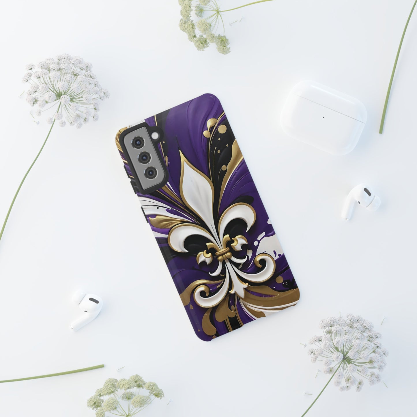 Purple and Gold Fleur-de-Lis 03