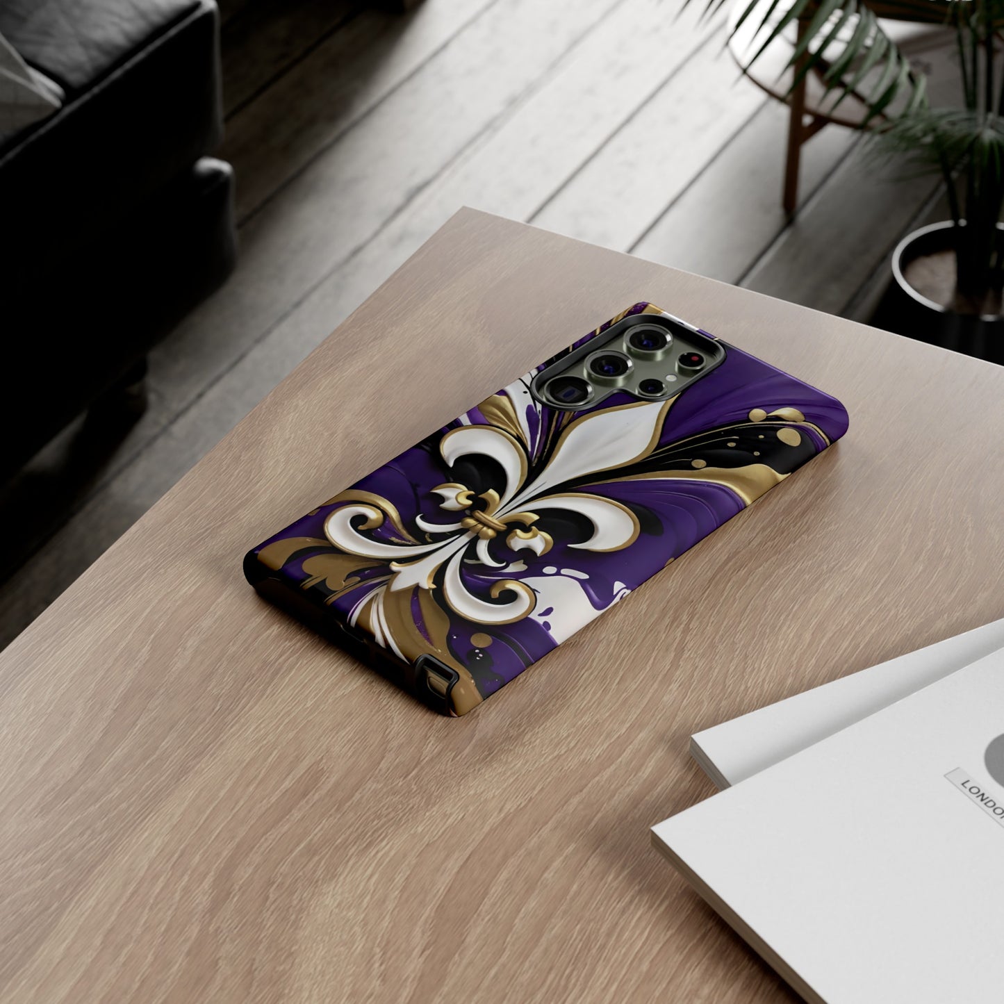 Purple and Gold Fleur-de-Lis 03