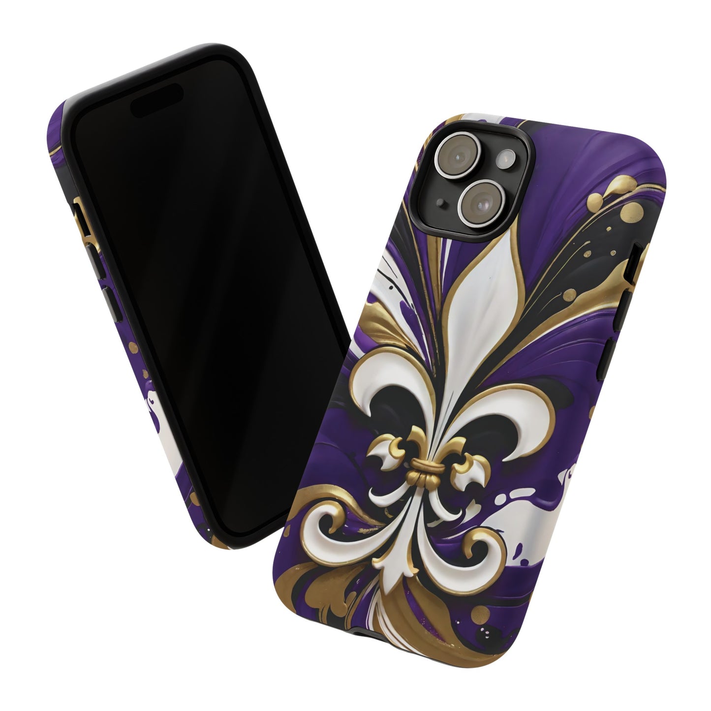 Purple and Gold Fleur-de-Lis 03