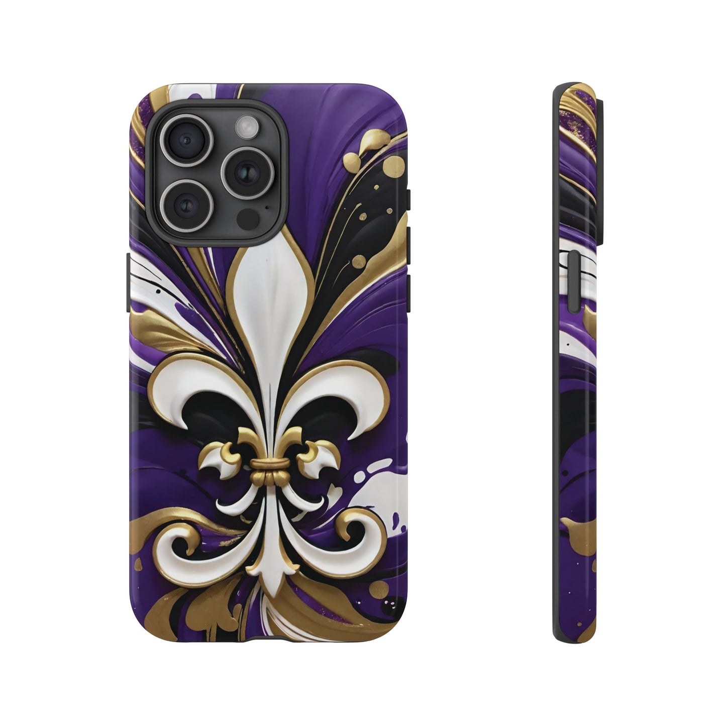 Purple and Gold Fleur-de-Lis 03
