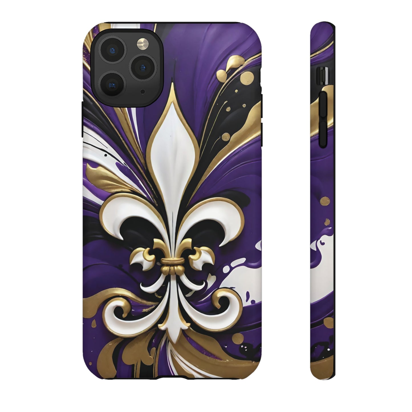 Purple and Gold Fleur-de-Lis 03