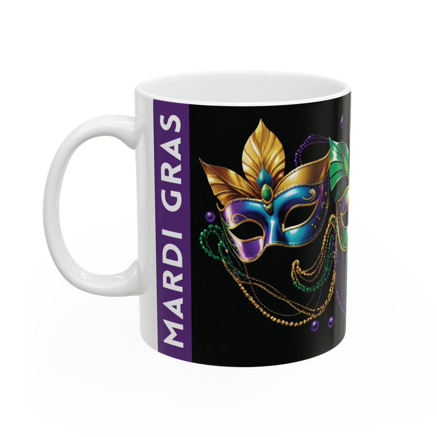 Mardi Gras Mask Mug 01, 11oz - ShadowCrafts Studio