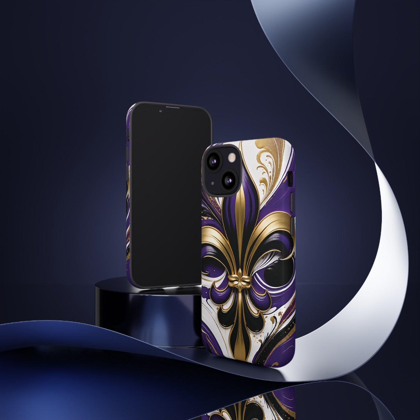 Purple and Gold Fleur-de-Lis 02