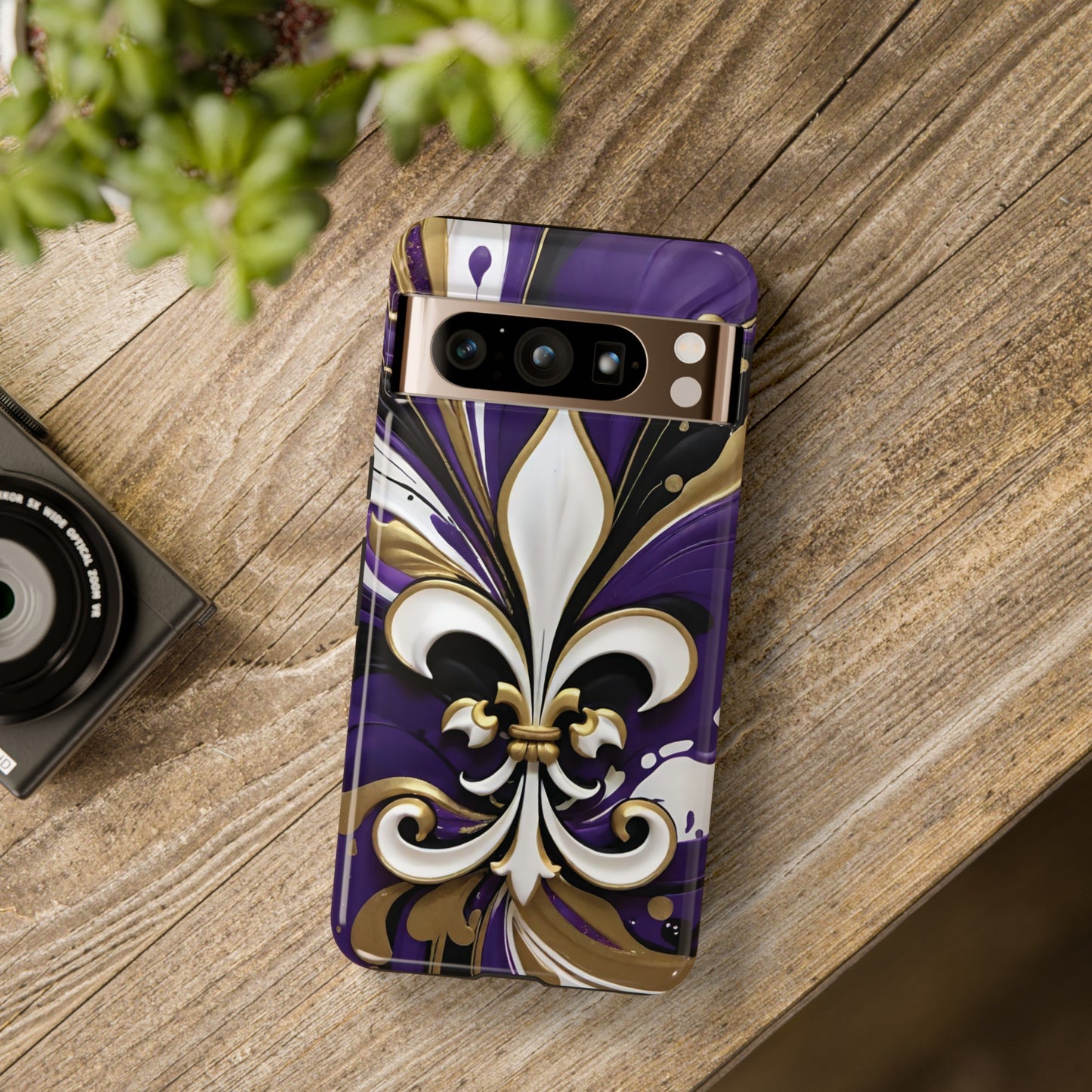 Purple and Gold Fleur-de-Lis 03