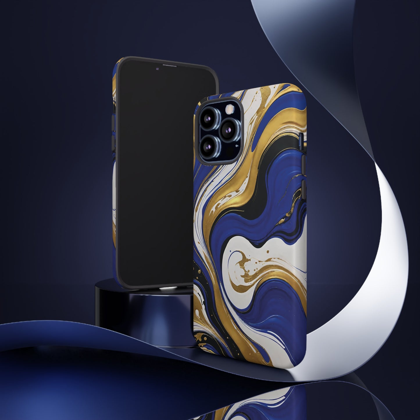 Blue and Gold Swirl 02