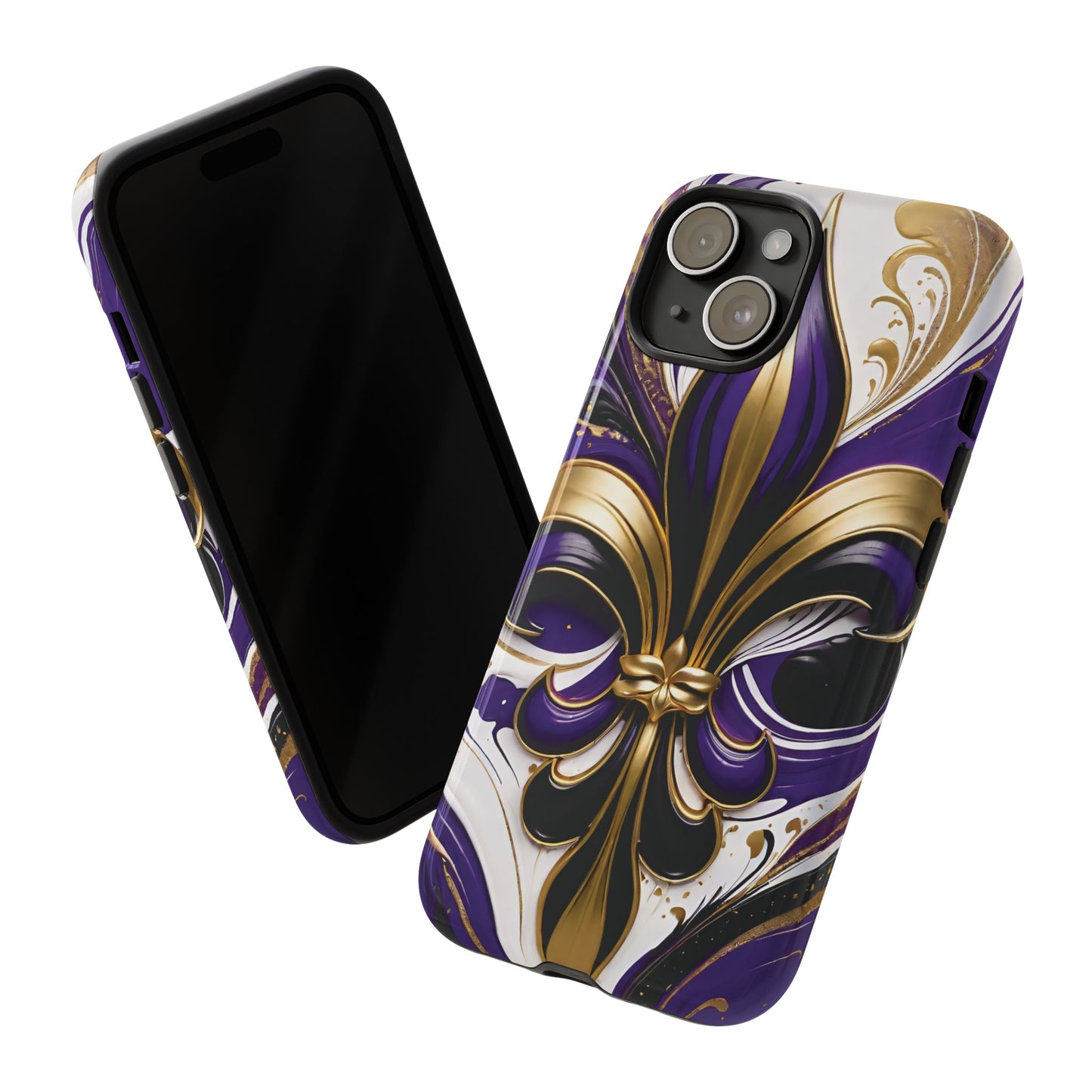 Purple and Gold Fleur-de-Lis 02