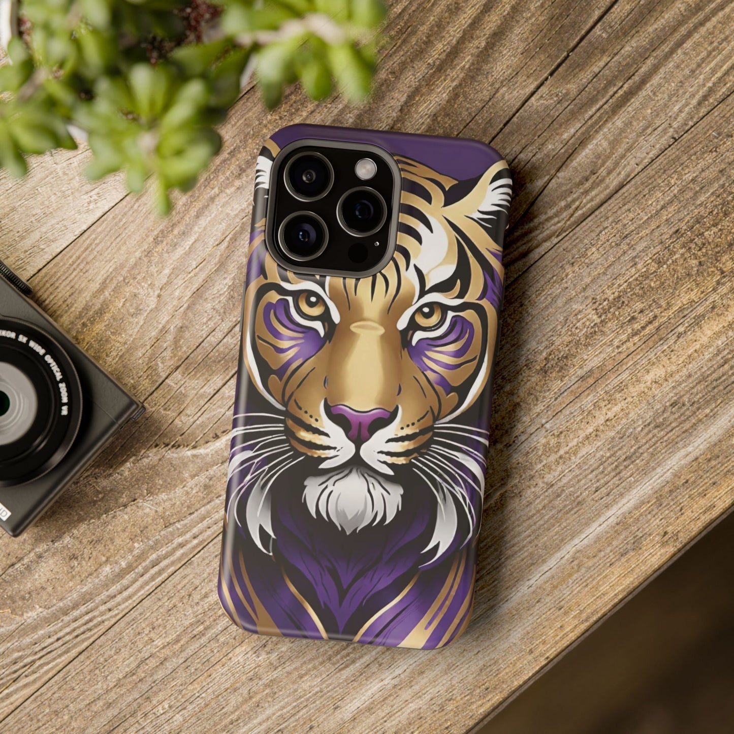 Purple and Gold Tiger Magnetic Tough Case