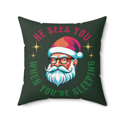 Santa's Watching You Square Pillow