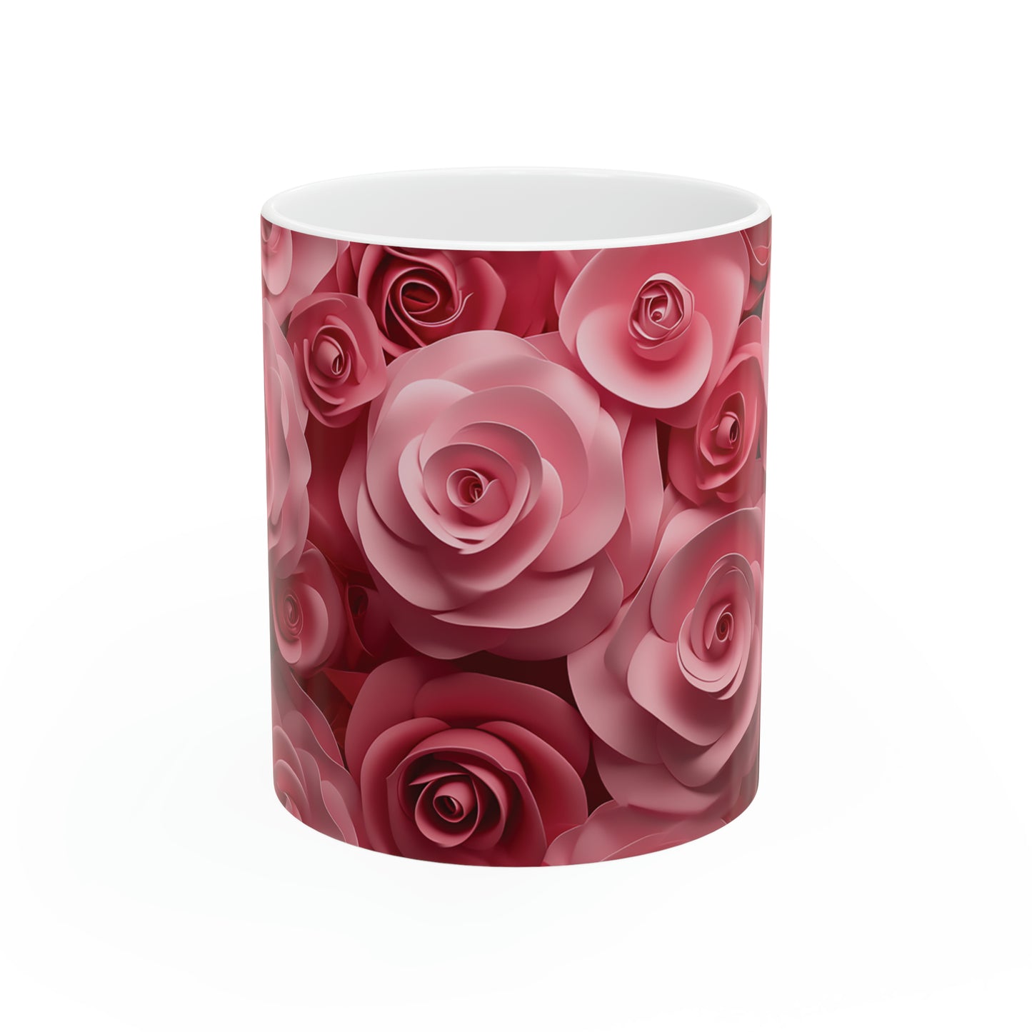 Pink Roses Mug, 11oz - ShadowCrafts Studio