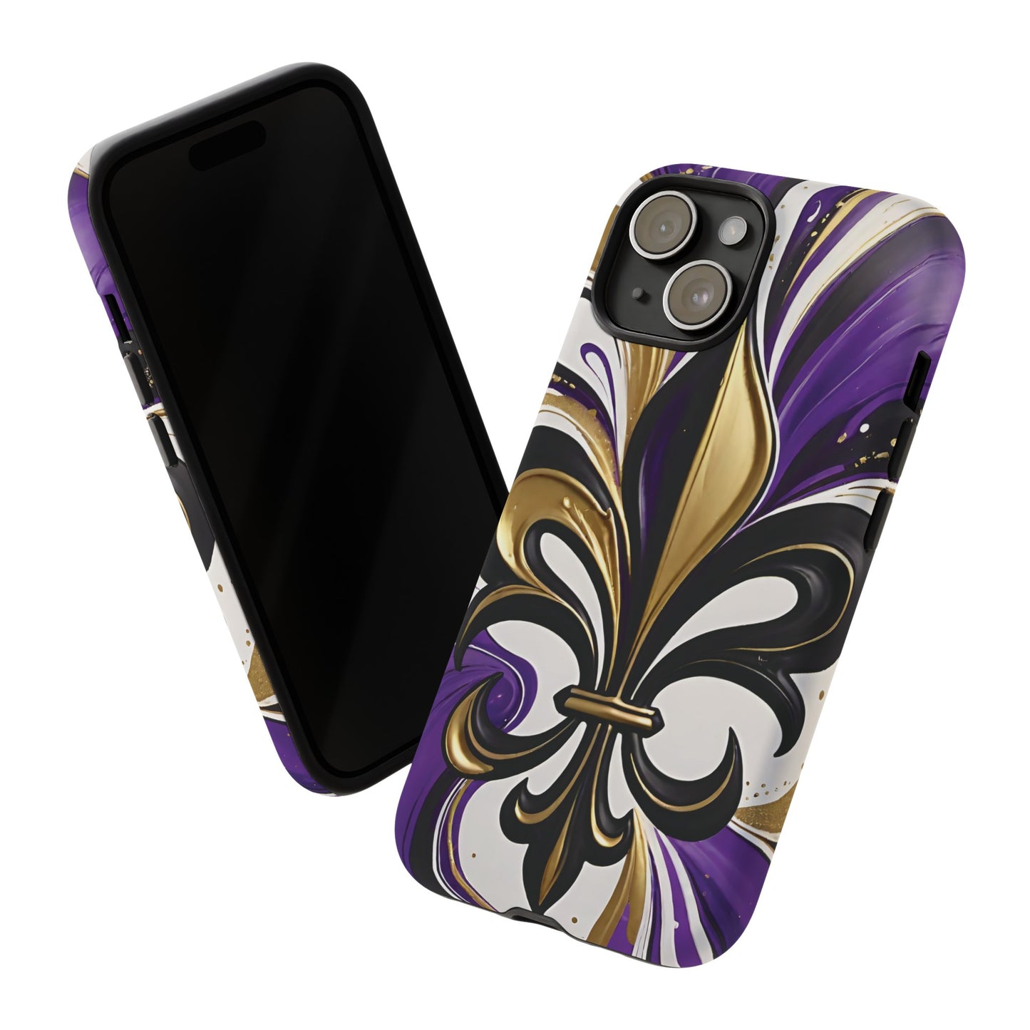 Purple and Gold Fleur-de-Lis 01