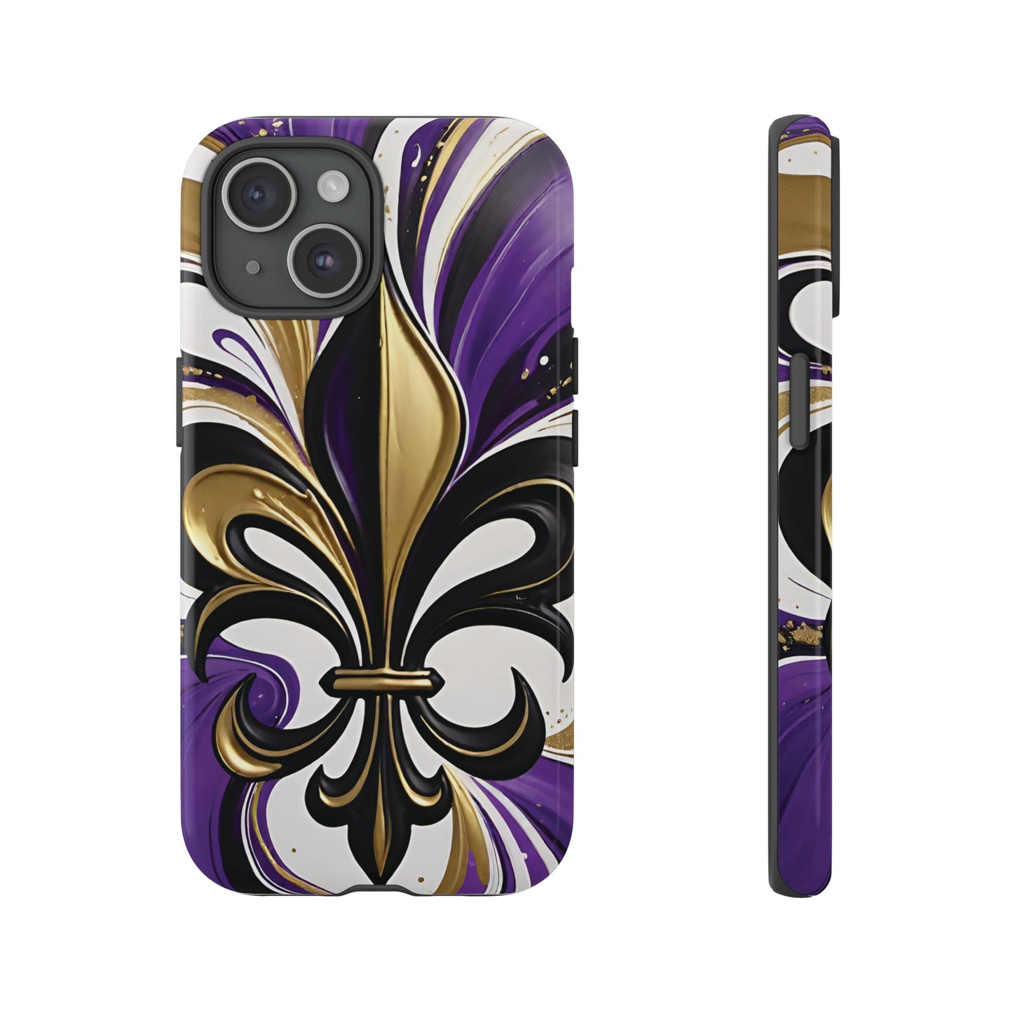 Purple and Gold Fleur-de-Lis 01