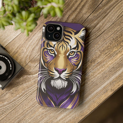 Purple and Gold Tiger Magnetic Tough Case