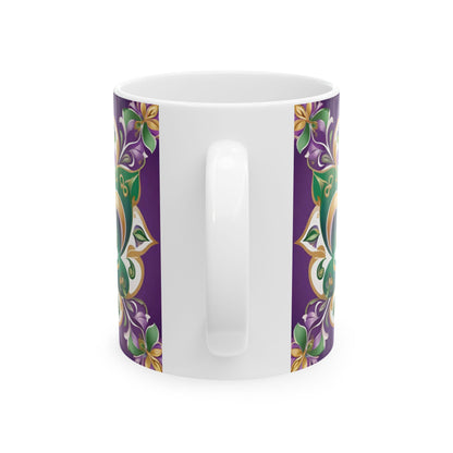 Mardi Gras Fleur de Lis Mug, 11oz