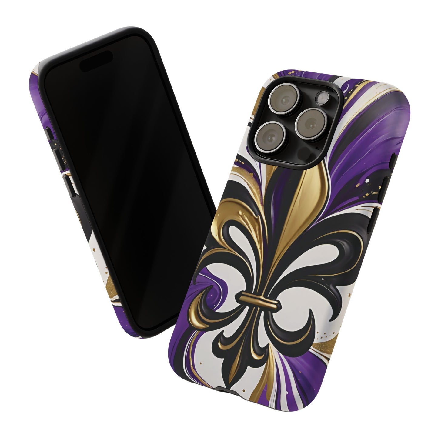 Purple and Gold Fleur-de-Lis 01