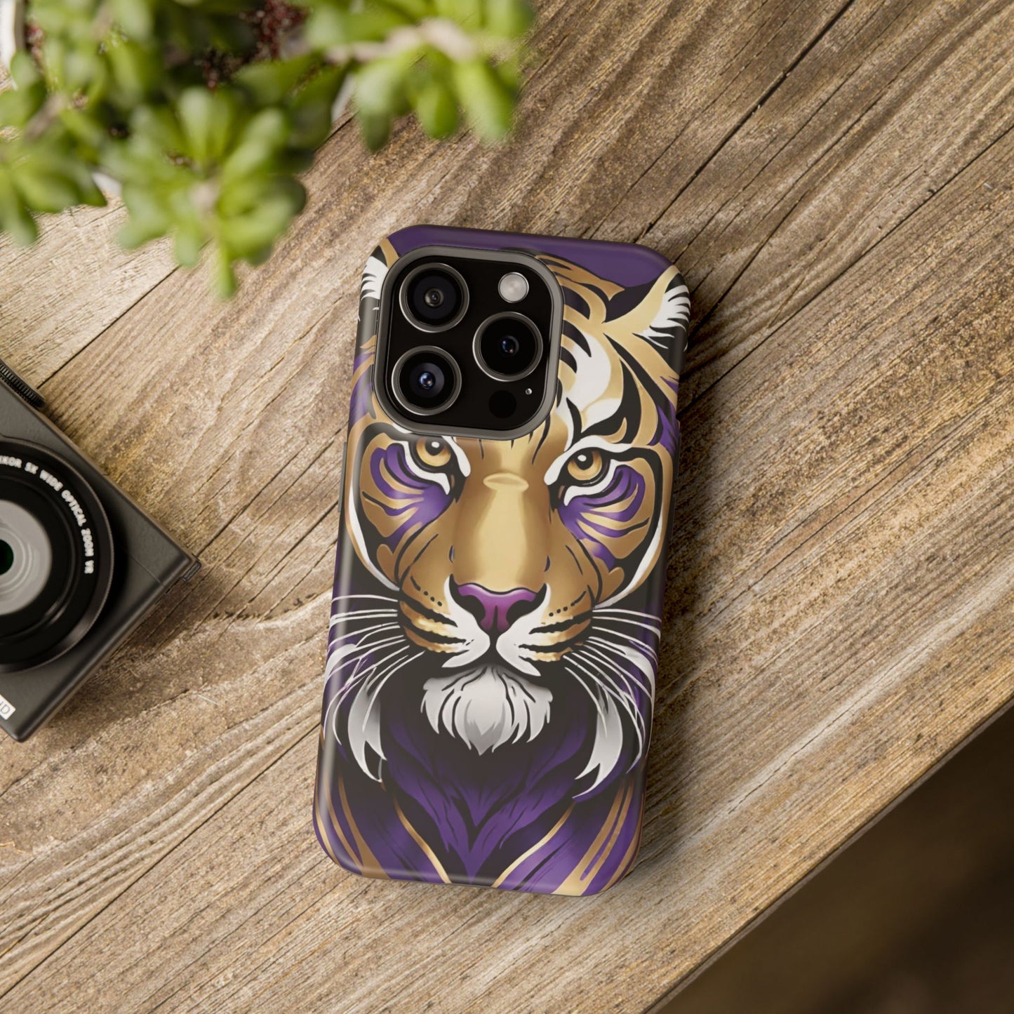 Purple and Gold Tiger Magnetic Tough Case