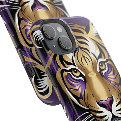 Purple and Gold Tiger Magnetic Tough Case