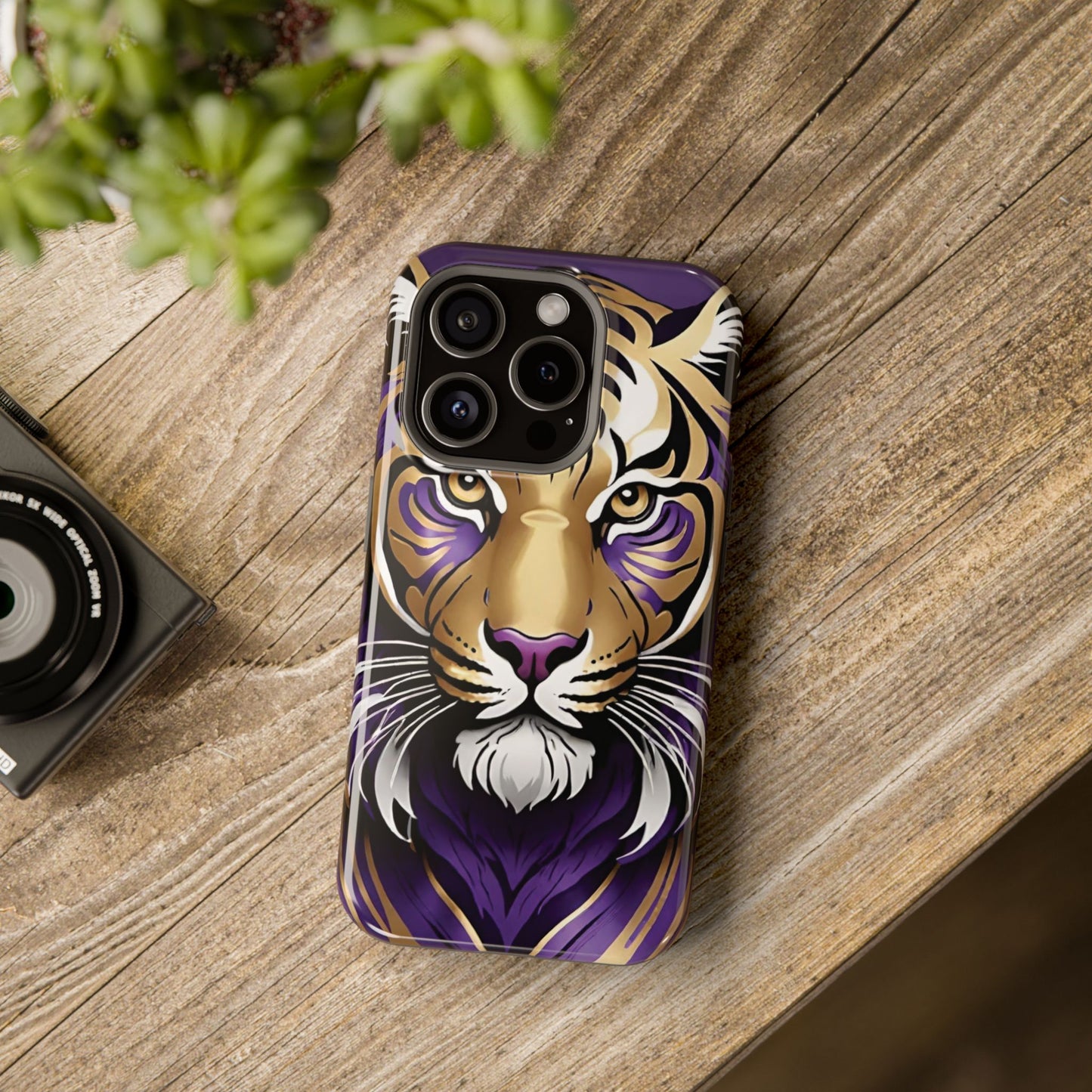 Purple and Gold Tiger Magnetic Tough Case