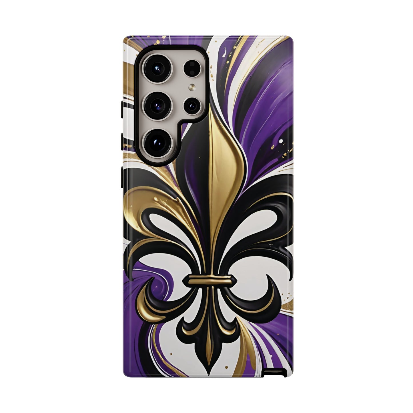 Purple and Gold Fleur-de-Lis 01