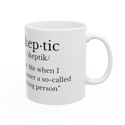 Skeptical Coffee Cat Mug, 11oz - ShadowCrafts Studio