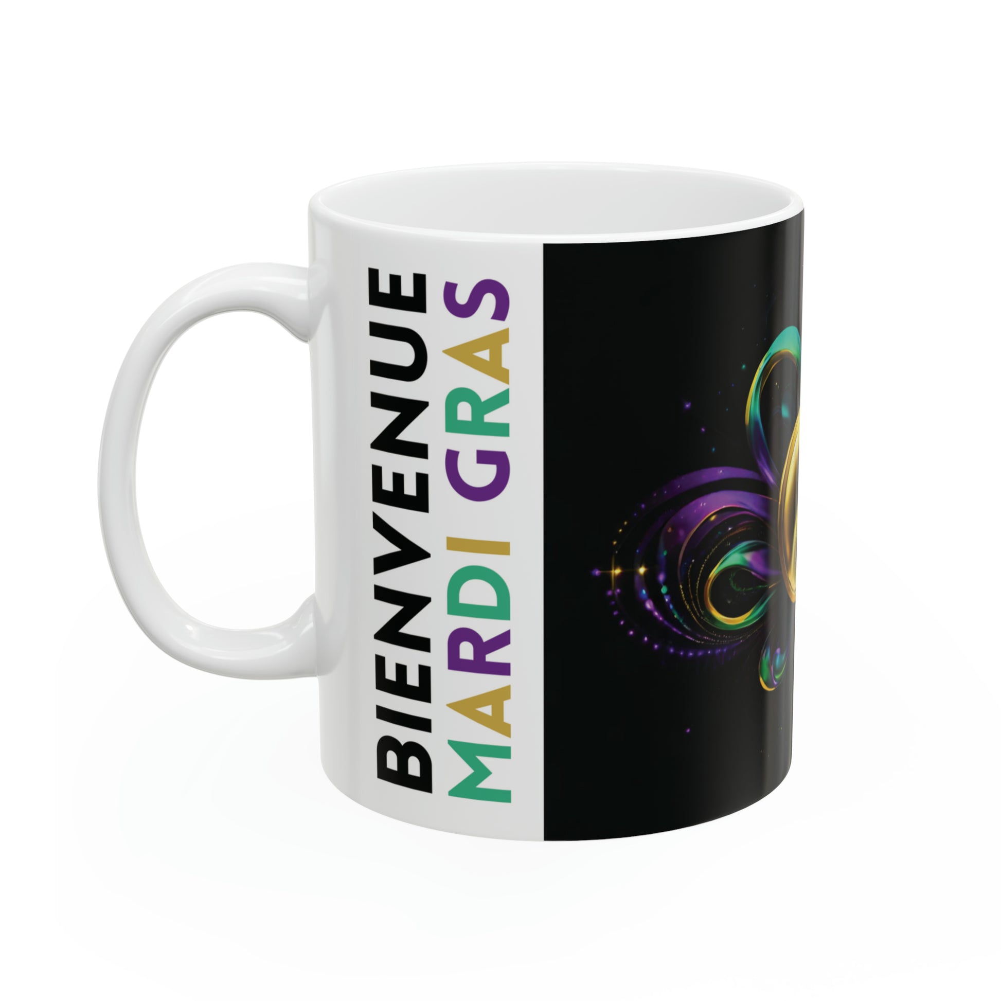 Bienvenue Mardi Gras Mug, 11oz - ShadowCrafts Studio