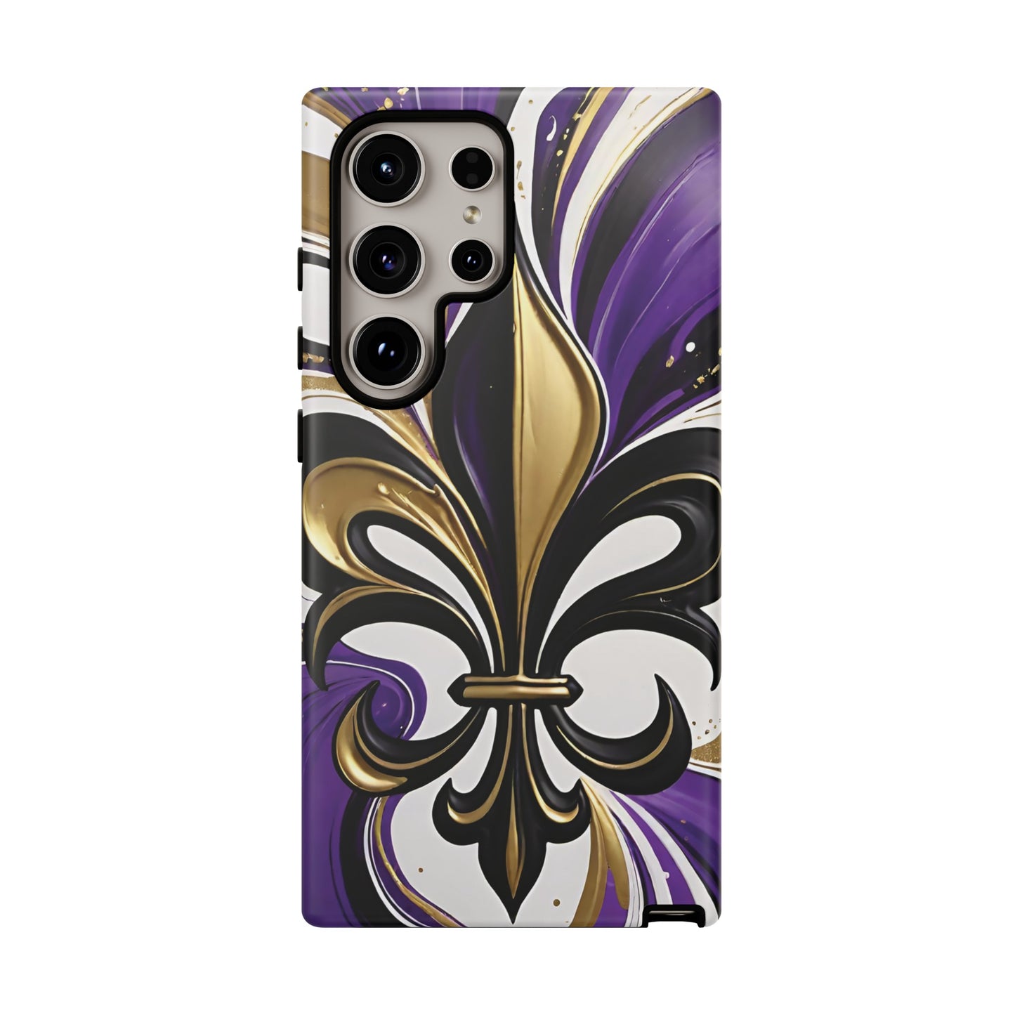 Purple and Gold Fleur-de-Lis 01