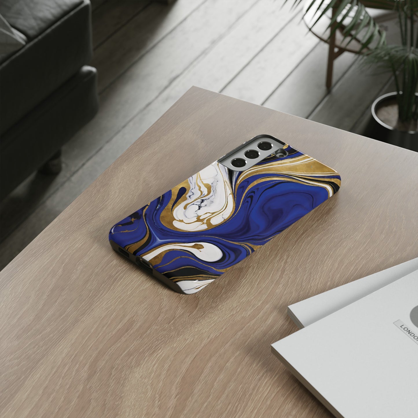 Blue and Gold Swirl 01