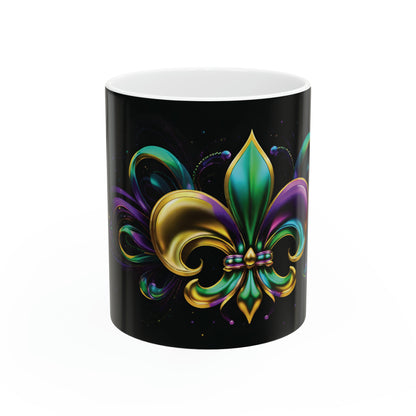 Bienvenue Mardi Gras Mug, 11oz - ShadowCrafts Studio