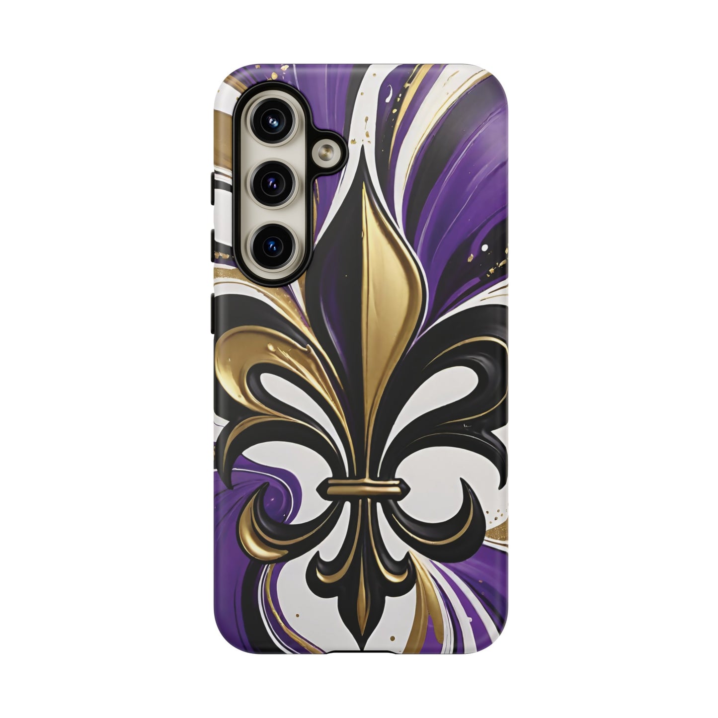 Purple and Gold Fleur-de-Lis 01