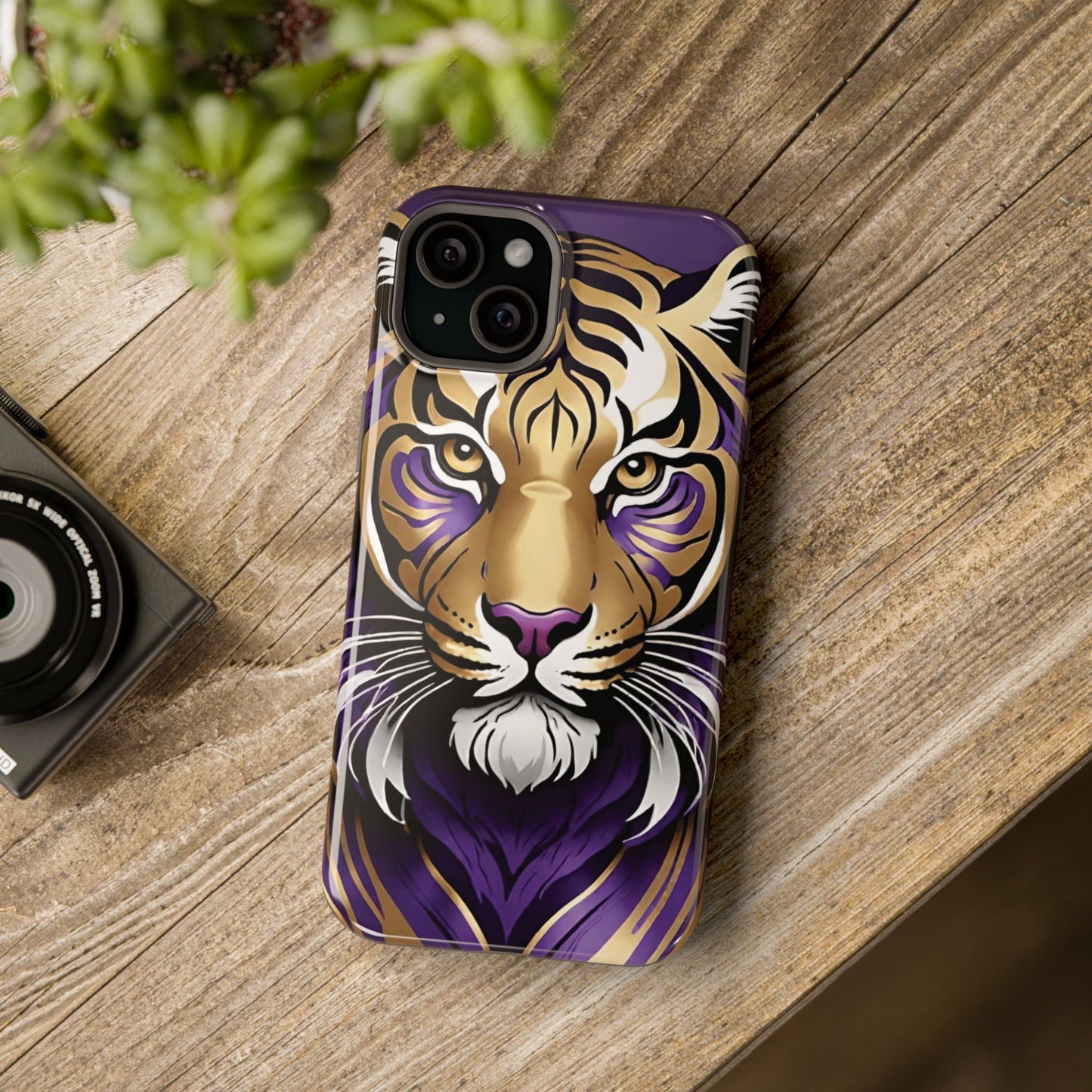 Purple and Gold Tiger Magnetic Tough Case