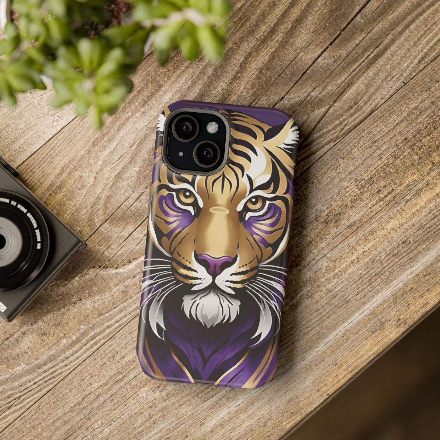 Purple and Gold Tiger Magnetic Tough Case