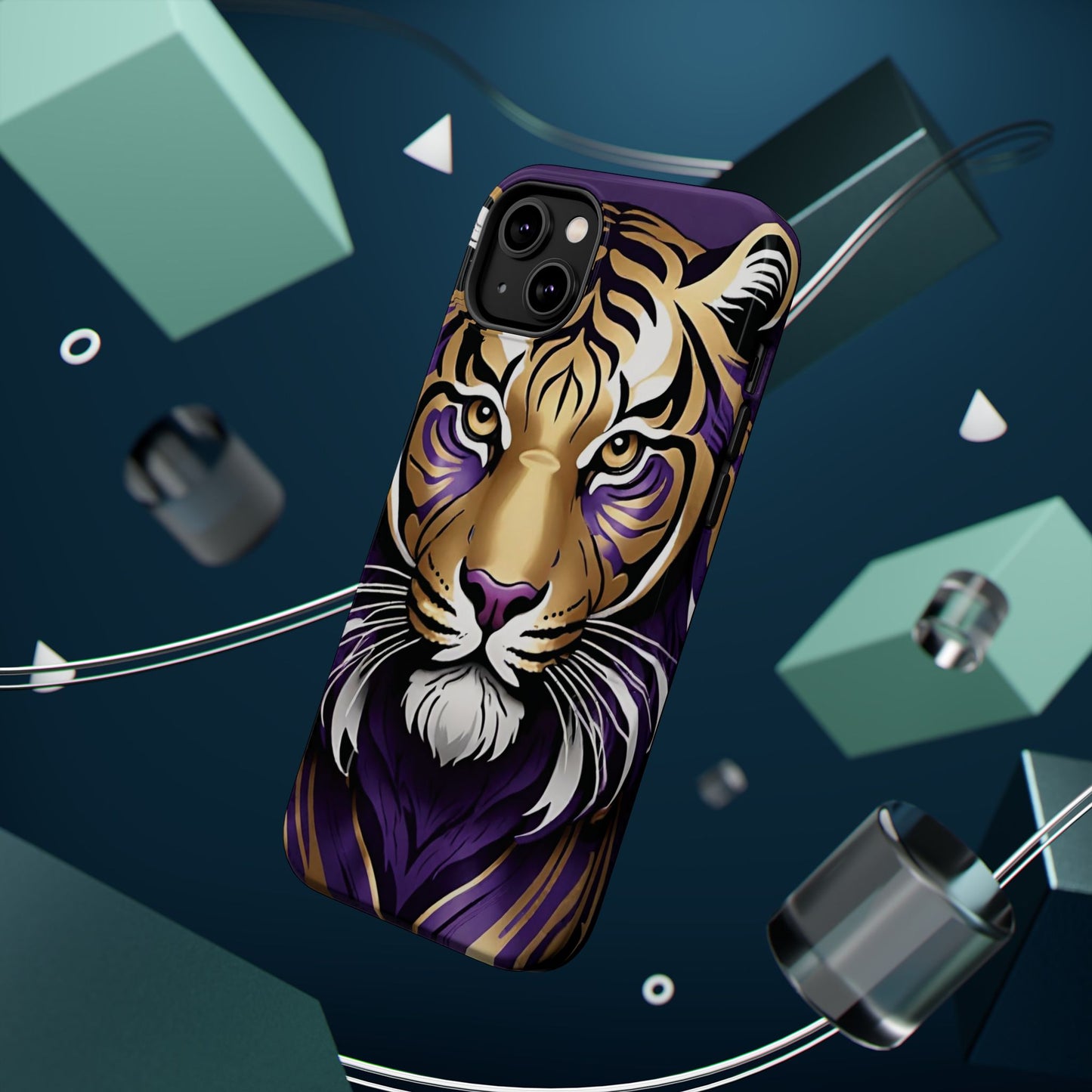 Purple and Gold Tiger Magnetic Tough Case