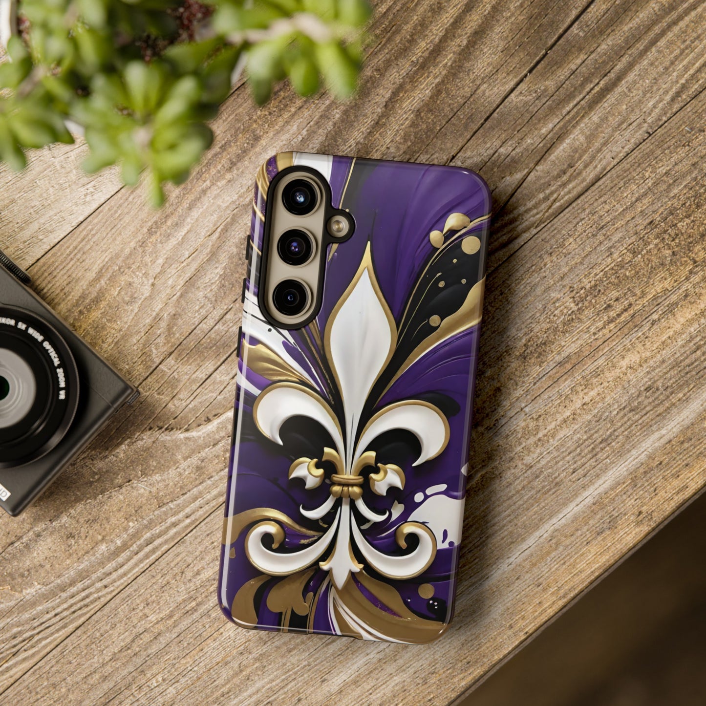 Purple and Gold Fleur-de-Lis 03