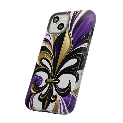 Purple and Gold Fleur-de-Lis 01